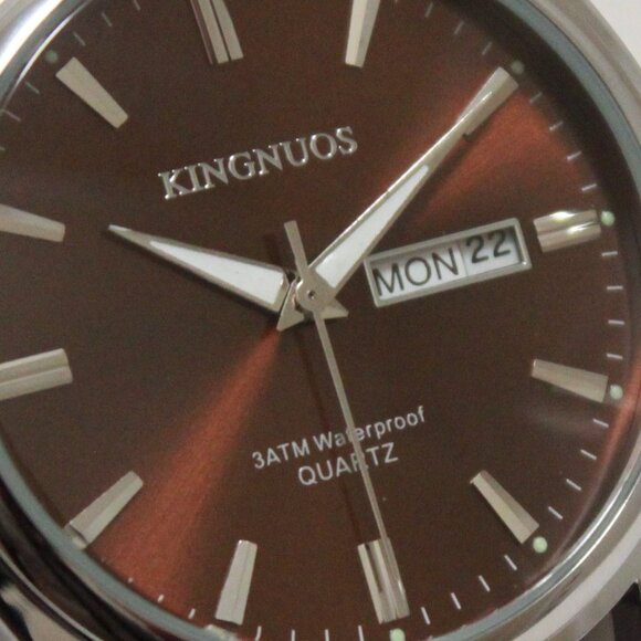 Men's Contemporary Dress Watch Silver Case Black Leather Watch Strap 40mm - Picture 13 of 13